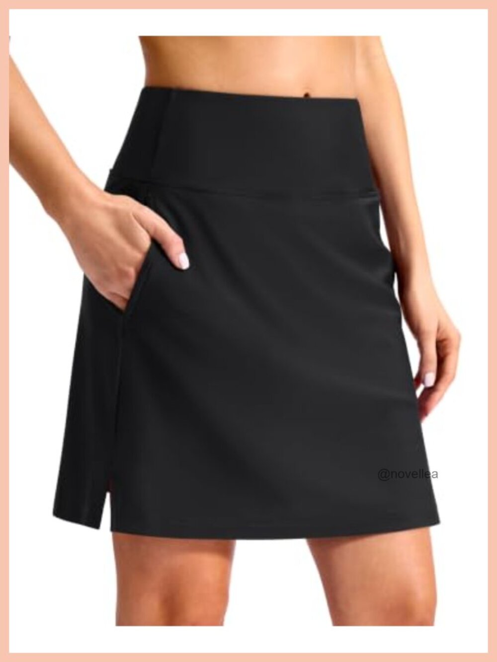 18" Long Swim Skirt with Pockets High Waisted A-Line UPF 50+